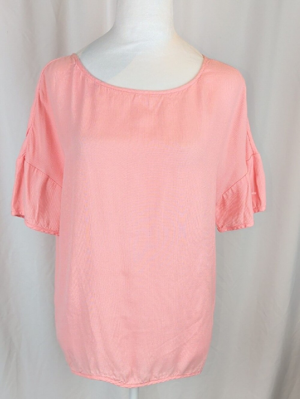 NWT Armani Exchange Pink 100% Rayon Button Back Fluid Blouse Top - SP